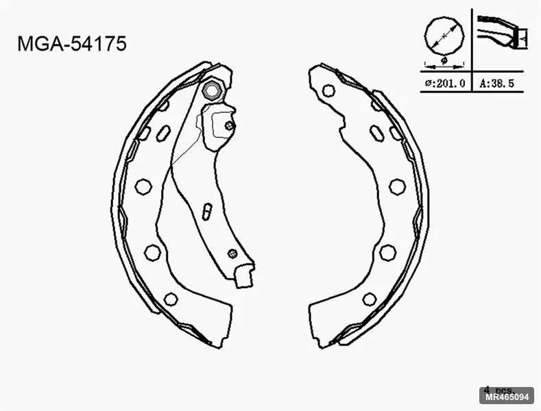Carısma 96-01 1.6 Arka Fren Balata Kampana (Resım Bak Eskı Karsılastır) Mga MR465094