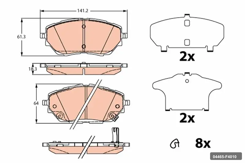 Chr 2016 ve Üzeri Ön Fren Balatası Gdb2290 Trw 04465-F4010