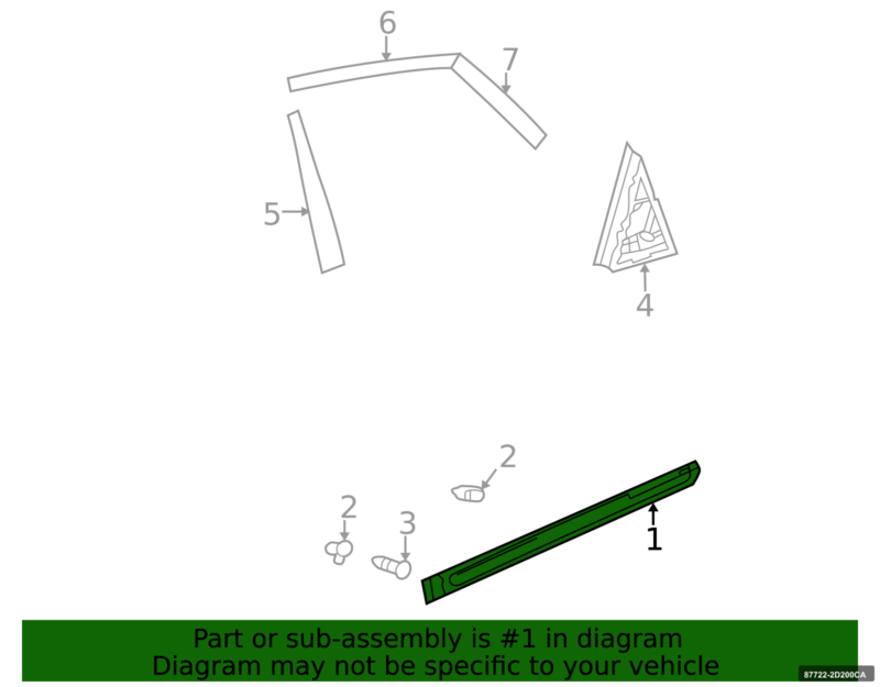 Elantra 01-05 Arka Sağ Kapı Bandı 87722-2d200ca İtaqi 87722-2D200CA