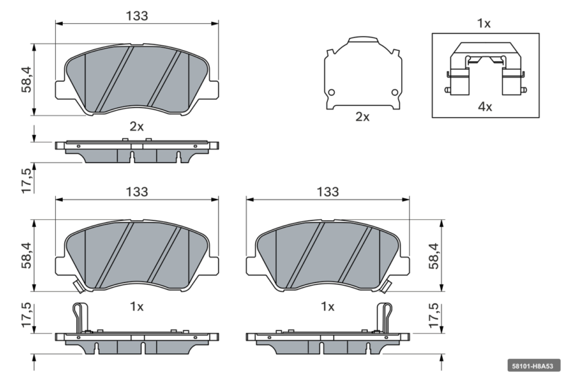 Kia Rio 2017 ve Üzeri Stonıc Ön Fren Balatası 4u-37582kı 4-u 58101-H8A53