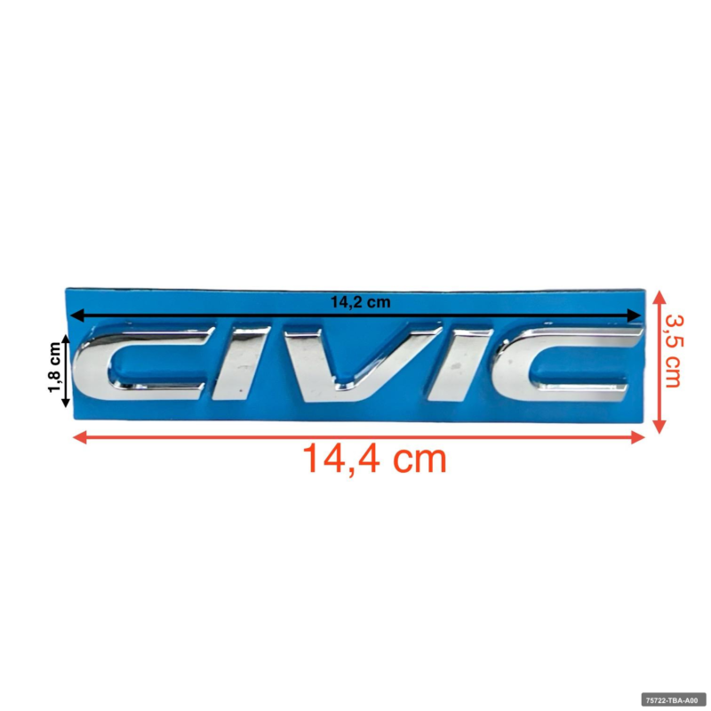 Honda Civic 16-21 Bagaj Honda Civic Yazısı Krom 75722-tba-a00 İtaqi 75722-TBA-A00