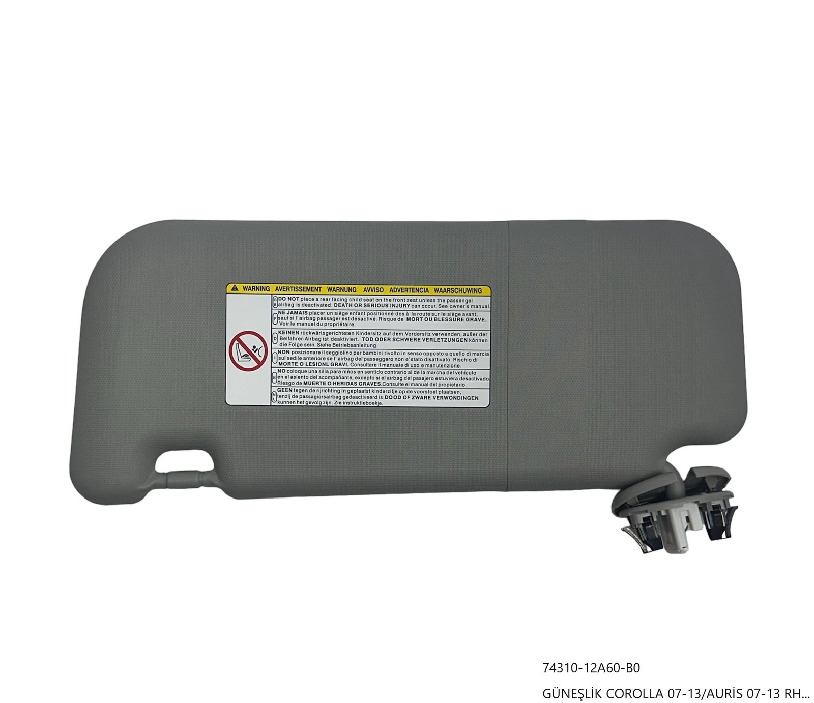Toyota Corolla 07-13 Sağ Güneşlik ( Elektirikli Gri Orjinal Tip) 1 GÜNEŞLİK COROLLA 07-13/AURİS 07-13 RH ( ELEKTİRİKLİ GRİ ORJİNAL TİP) — görsel 1