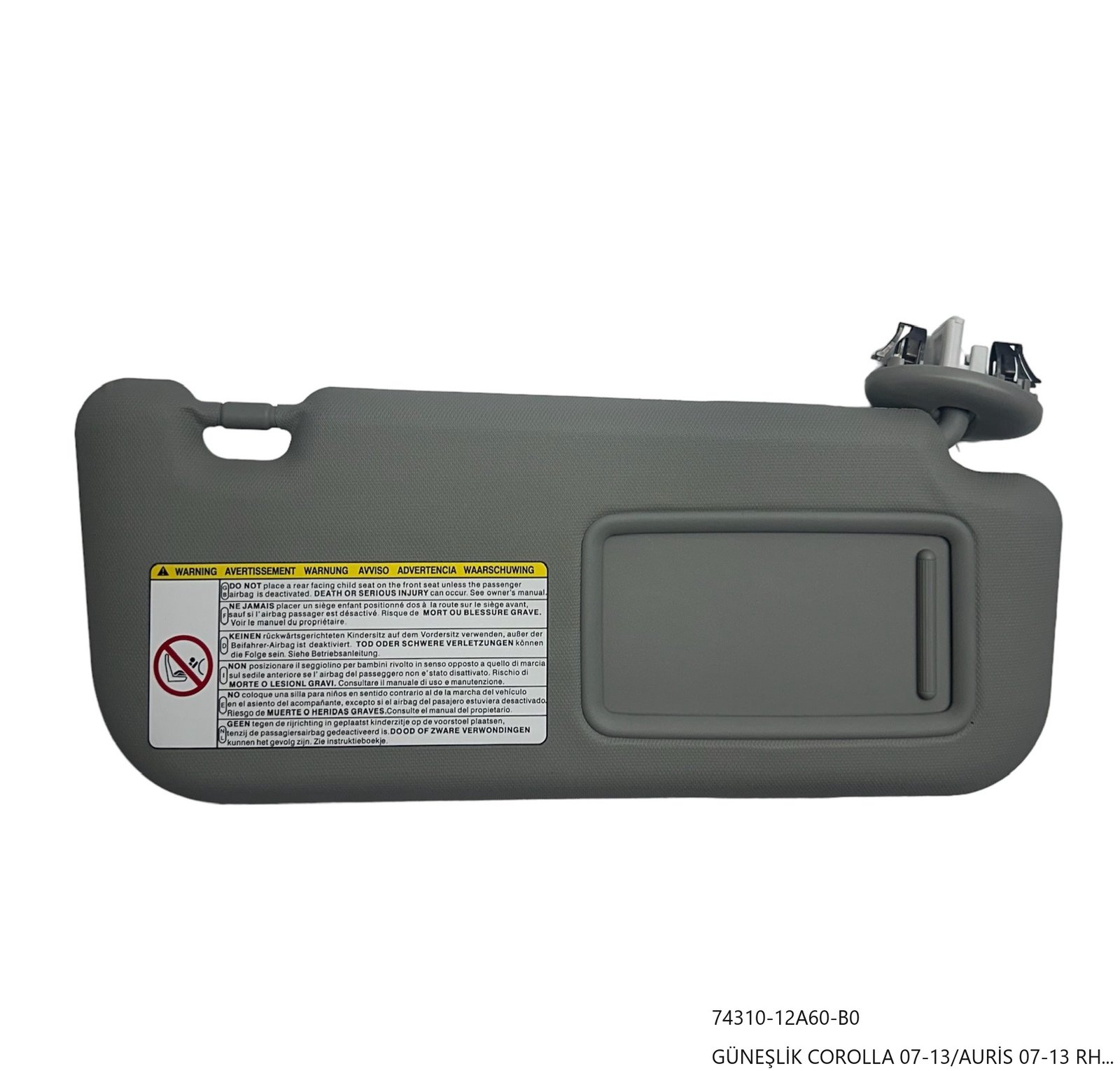 Toyota Corolla 07-13 Sağ Güneşlik ( Elektirikli Gri Orjinal Tip) 2 GÜNEŞLİK COROLLA 07-13/AURİS 07-13 RH ( ELEKTİRİKLİ GRİ ORJİNAL TİP) — görsel 2
