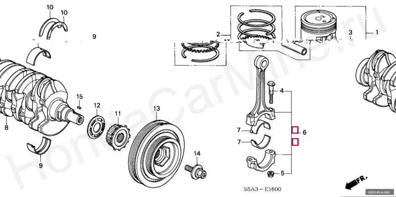 Honda Civic Vtec D14 Pla Piston Ana + Kol Tk Yatak 050 Tw 13211-PLA-G01