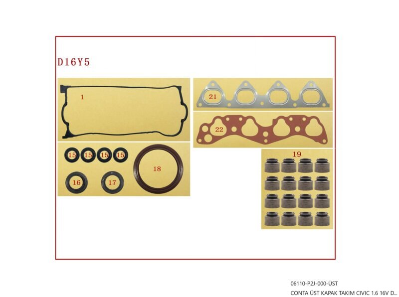 CONTA ÜST KAPAK TAKIM CIVIC 1.6 16V D16 96-99 — görsel 1